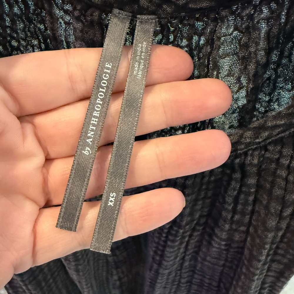 Anthropologie Charcoal Textured Garment jumpsuit size XXS - Picture 3 of 6